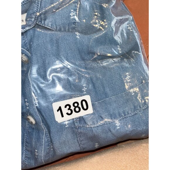 ANTHROPOLOGIE Thread & Supply Long-Sleeve Frayed-Hem Chambray Shirt Dress Large - Picture 8 of 8